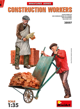 MiniArt1/35 建筑工人带配件工具 38097 拼装模型