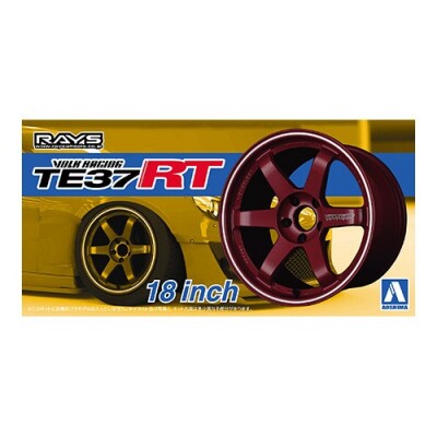 青岛社 1/24 Volk Racing TE37RT  18寸 轮圈连轮胎模型 05302