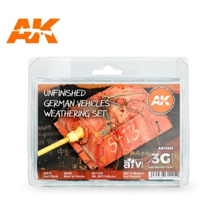 西班牙AK 第三代水性漆 未完成的战车旧化套装 AK11651