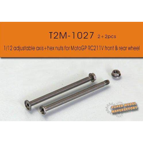 T2M改造件1/12MotoGP RC211V可调节前后轮轴+六角螺母 1027