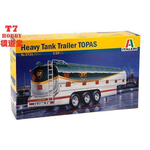 Italeri 1/24 拼装拖头卡车模型 重型油罐拖车TOPAS 3731