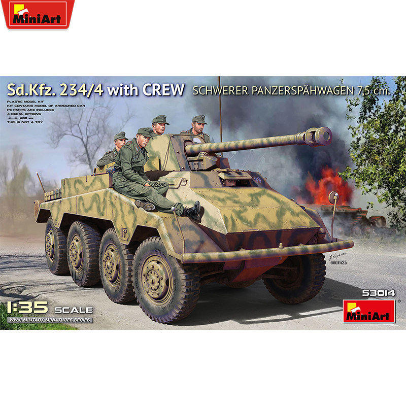 Miniart 1/35 Sd.Kfz. 234/4 装甲车7.5厘米炮及乘员组 53014