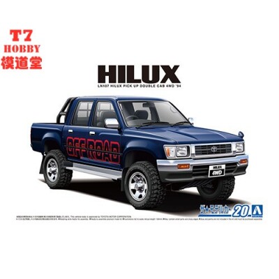 青岛社1/24拼装车模Toyota LN107 Hilux Double Cab 4WD 94 06217