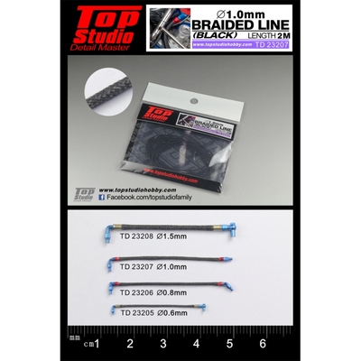 TopStudio 模型改造件 1.0mm直径 编织线 黑色 2米长 TD23207