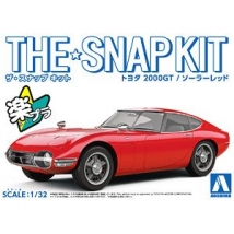 青岛社 1/32 免胶预上色拼装车模 Toyota 2000GT 红色 05628