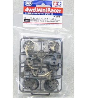 田宫原装四驱车零件-低重心差速车轮连轮胎 15443