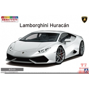 青岛社1/24 预上色拼装车模 `14 Lamborghini Huracan 白色 06643