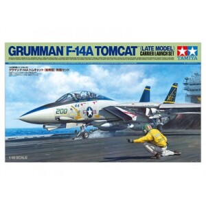 田宫拼装模型 1/48 美国F-14A 雄猫战斗机带纸质甲板及兵人 61122