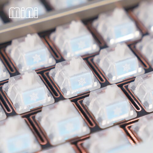 小雪花轴 球碰球闷轴 透明外壳 五脚机械键盘轴体 Minikeys x HMX