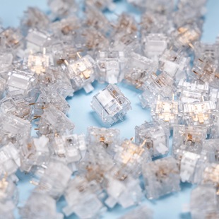 雪碧轴V2 中频偏闷 带导光柱 HIFI线性机械键盘轴体 全透明闪粉