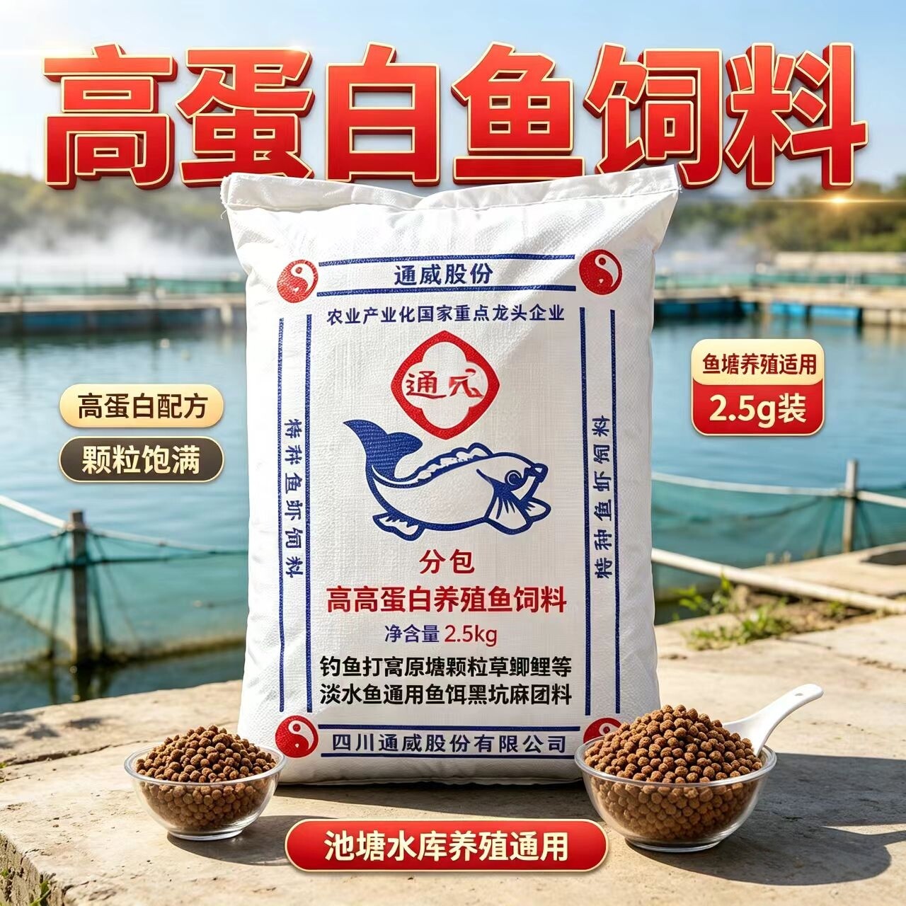 通威高蛋白鱼饲料粉淡水金鱼锦鲤鲫鲤草鱼苗水花开口料通用型鱼饵图片