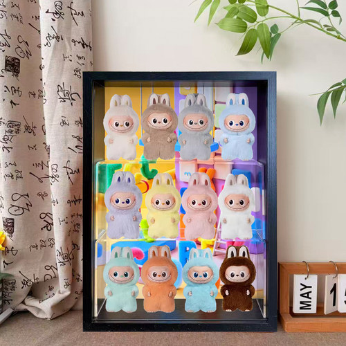心底密码展示盒泡泡玛特labubu4.0盲盒收纳展示架拉布布搪胶娃柜