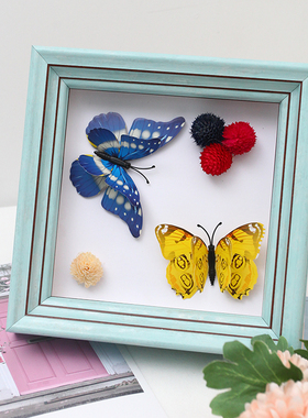 宝宝手脚印相框衍纸画框 素兰 米白色标本框美甲框永生花框