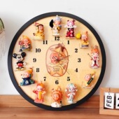 盲盒钟表星星人时钟diy挂钟客厅卧室装 饰画手办盲盒收纳展示框