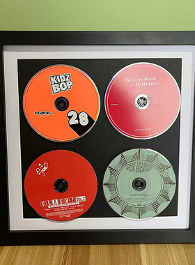 cd画框光盘收纳专辑收藏dvd唱片实木装裱光碟收集框相框挂墙展示