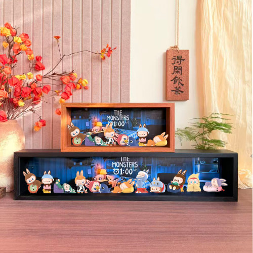 可壁挂抽拉展示盒适用泡泡玛特labubu凌晨一点the monsters相框