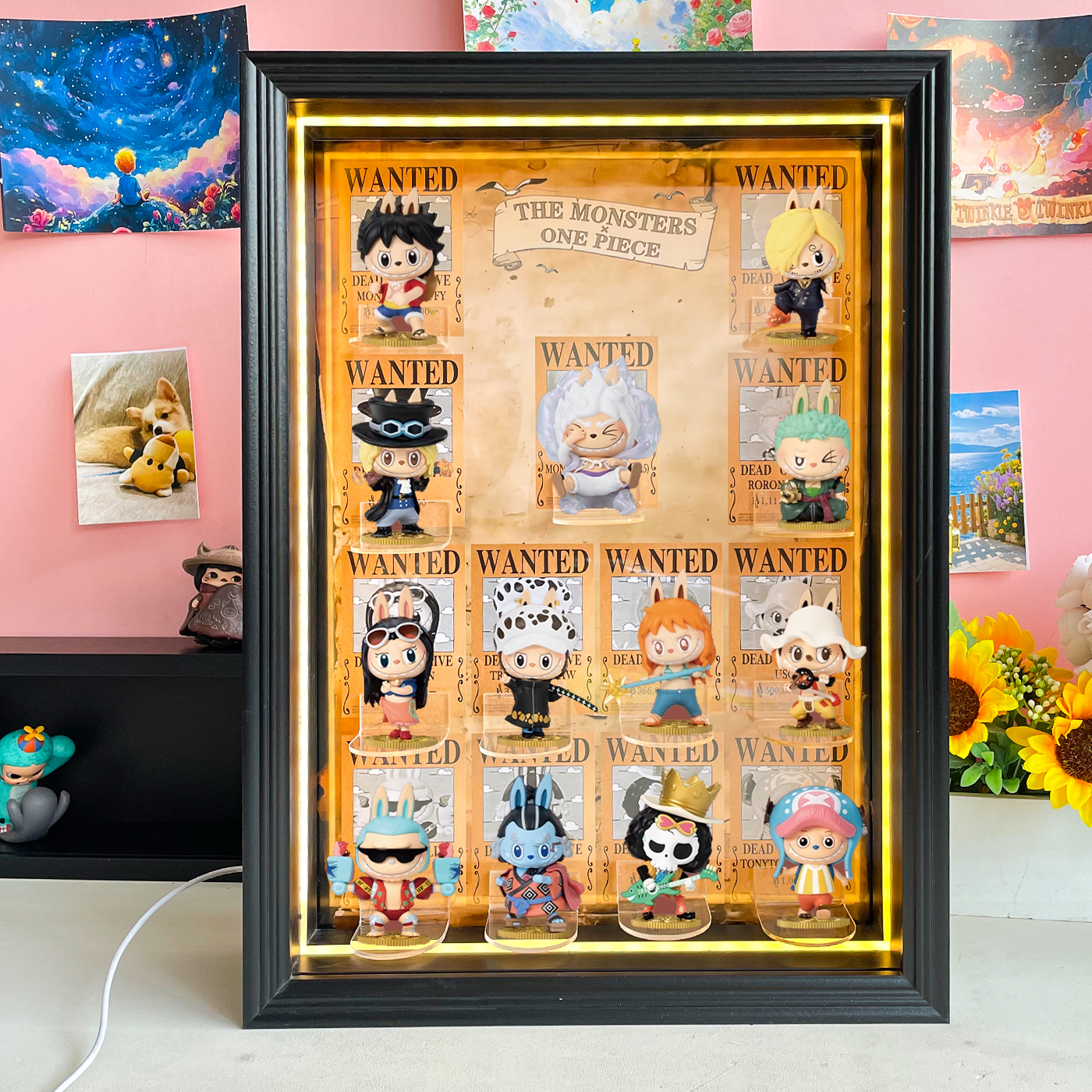 航海王系列盲盒收纳相框盲盒公仔毛绒挂件公仔盲盒收纳合页相框