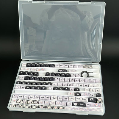 A4键帽收纳盒机械键盘十字轴心轴体收纳盒子储物罐透明防尘可叠加