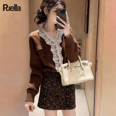 拉夏贝尔Puella韩版针织衫女