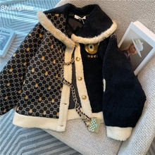 【ZZ限定新款】小香风拼接外套秋冬2024新款美式短款学院风上衣