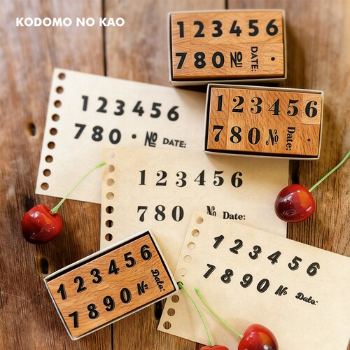 日本KODOMO童颜数字木头印章