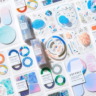 饰贴纸 日本KINGJIM锦宫COFFRET美妆系列第2弹透明烫金手账素材装