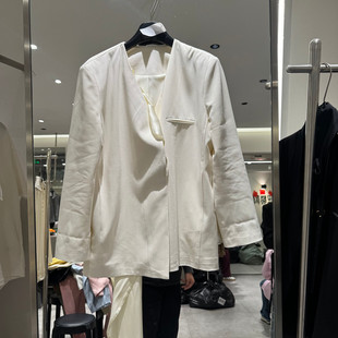 外套女款 欧洲站2026春季 V领飘带气质西装 时尚 欧货26310 新款