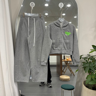 立领欧洲站2026春季新款时尚连帽拉链卫衣+休闲裤套装女款欧货