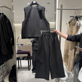 两件套女款 欧洲站2026春季 圆领针织马甲休闲裤 时尚 欧货0026 新款