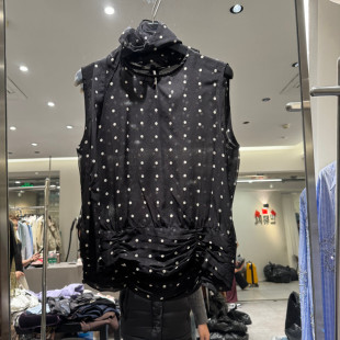 圆领丝巾桑蚕丝波点马甲女款 时尚 欧货2638 新款 欧洲站2026春季