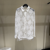 新款 女款 时尚 衬衫 欧货 翻领纯棉蕾丝刺绣长袖 欧洲站2026春季