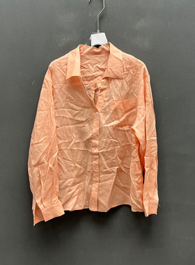 欧洲站2026早夏新款时尚翻领单排扣口袋长袖衬衫女款欧货2098P