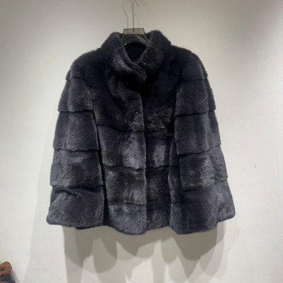 欧洲站时尚水貂毛皮草外套女款