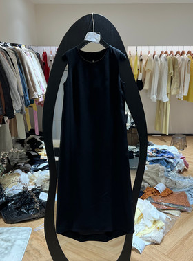 欧洲站2026夏季新款时尚圆领纯色简约风无袖背心裙女款欧货1843