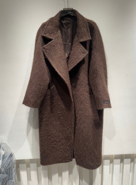 欧洲站2025冬季新款时尚翻领双面纯色羊毛风衣外套女款欧货25829