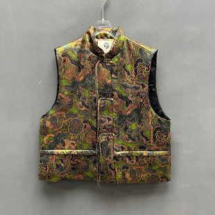 欧洲站2025冬季新款时尚立领长袖刺绣花朵百搭蚕丝马甲女款25167