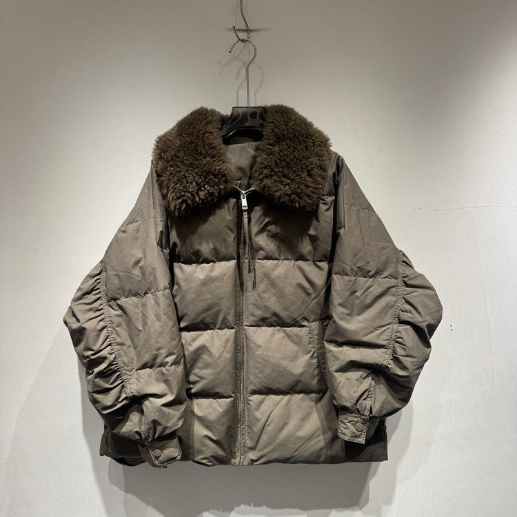 欧洲站2025冬季新款时尚翻毛领简约鹅绒保暖外套女款欧货2025