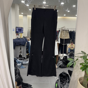 新款 女款 时尚 开叉休闲裤 欧货 高腰微喇叭修身 欧洲站2026春季