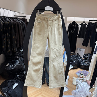 新款 女款 时尚 微喇牛仔裤 欧货6808 高腰纯色简约修身 欧洲站2026春季