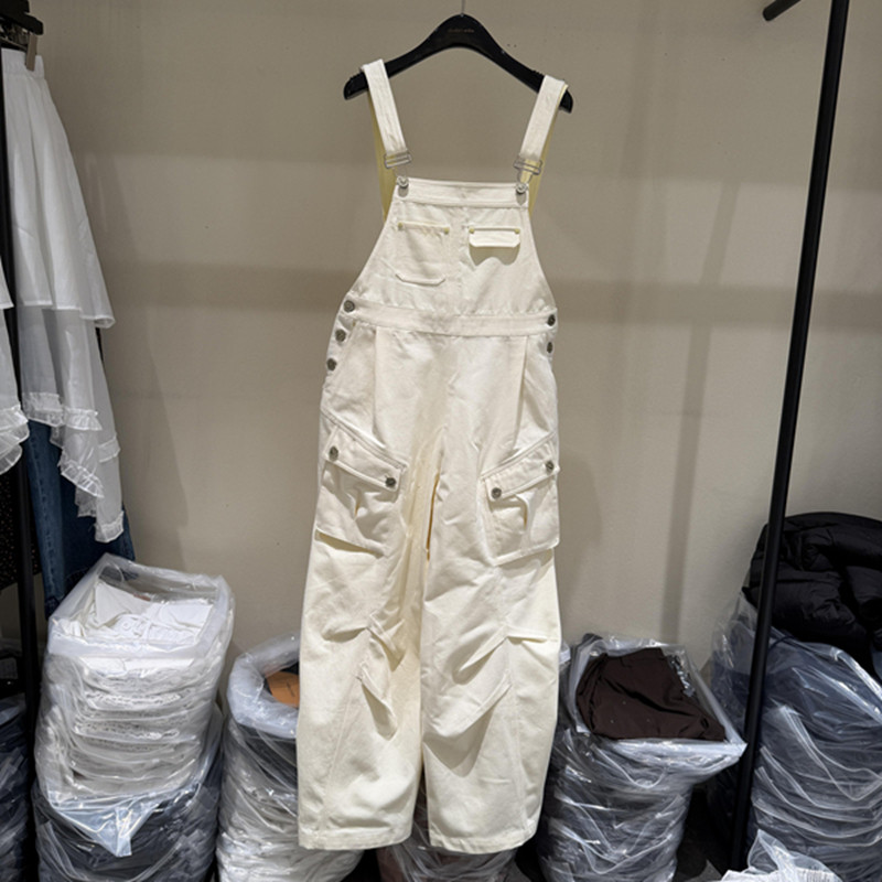 欧洲站2026春季新款时尚吊带领工装风带口袋背带裤女款欧货0003