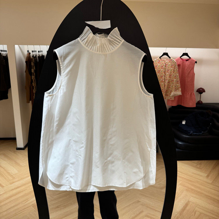 欧洲站2026春季新款时尚立领荷叶领洋气无袖马甲女款欧货573