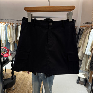 欧洲站2026春季新款时尚高腰纯色工装风口袋半身短裙女款欧货655