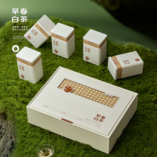 2026白茶礼盒半斤装密封铁盒定制通用安吉白茶包装盒空盒创意礼盒