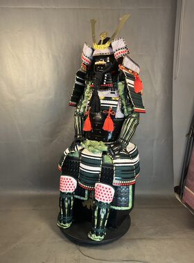 日本武士盔甲可穿戴武将德川庆喜高质量身甲真皮内衬铜包边现货