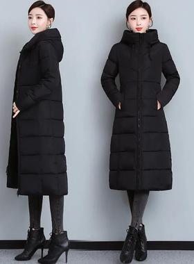 反季清仓羽绒棉服女中长款韩版外套修身黑色棉衣过膝加厚大码棉袄