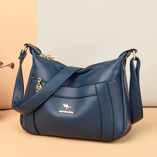 Кенгуру, кожаная вместительная и большая сумка на одно плечо для матери, из натуральной кожи