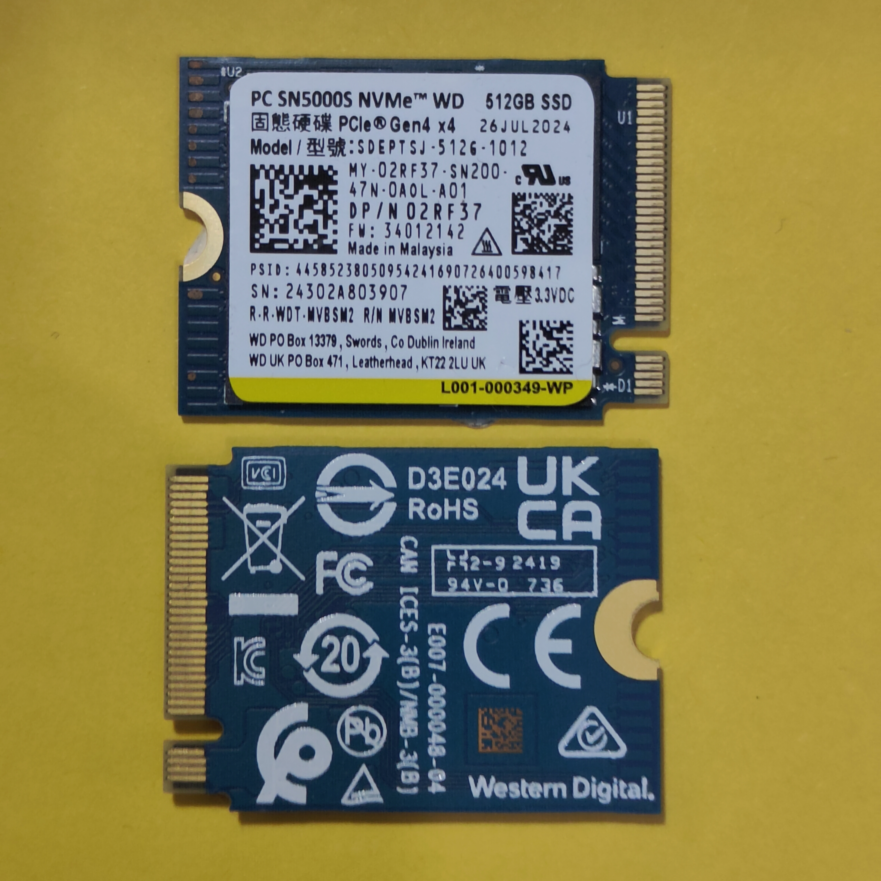 M.2西数SN740海力士PVC10东芝BG6