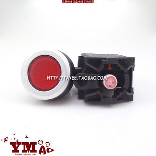tayee上海天逸30mm点动复位按钮LA423PD 220v 11平头开关带灯24v