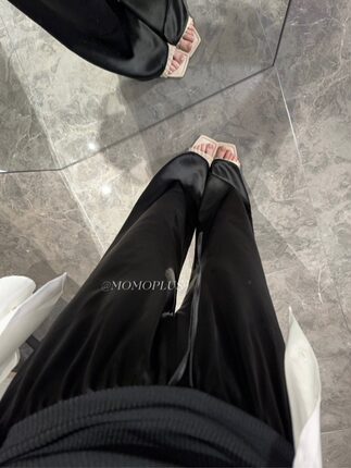 纸片人抽绳缎面阔腿裤滑溜垂坠显瘦显高春夏长裤小个子醋酸休闲裤