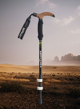 儿童成人超轻小弯柄碳素纤维登山杖外锁伸缩折叠老人户外行山手杖